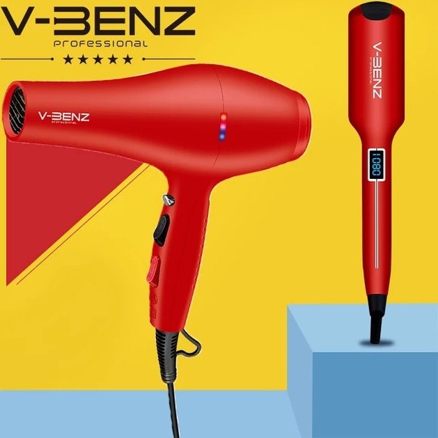 ست سشوار و اتو موی بنز مدل V-BENZ-0807