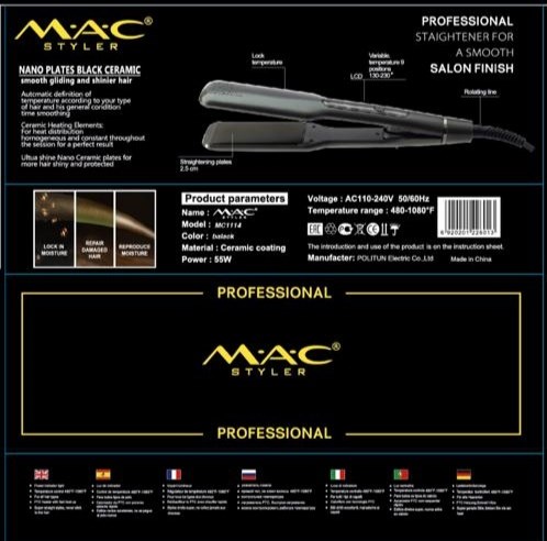 اتوموی حرفه ای مخصوص کراتینه مک ستایلر Mac Styler مدل MC1114