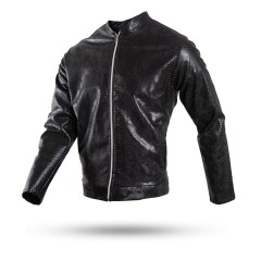 کاپشن چرم طرح پوست مار ساده مردانه مدل یاسان