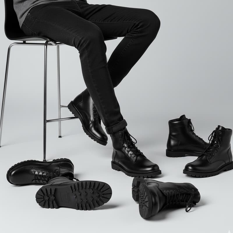 نیم بوت مردانه مدل Bershka