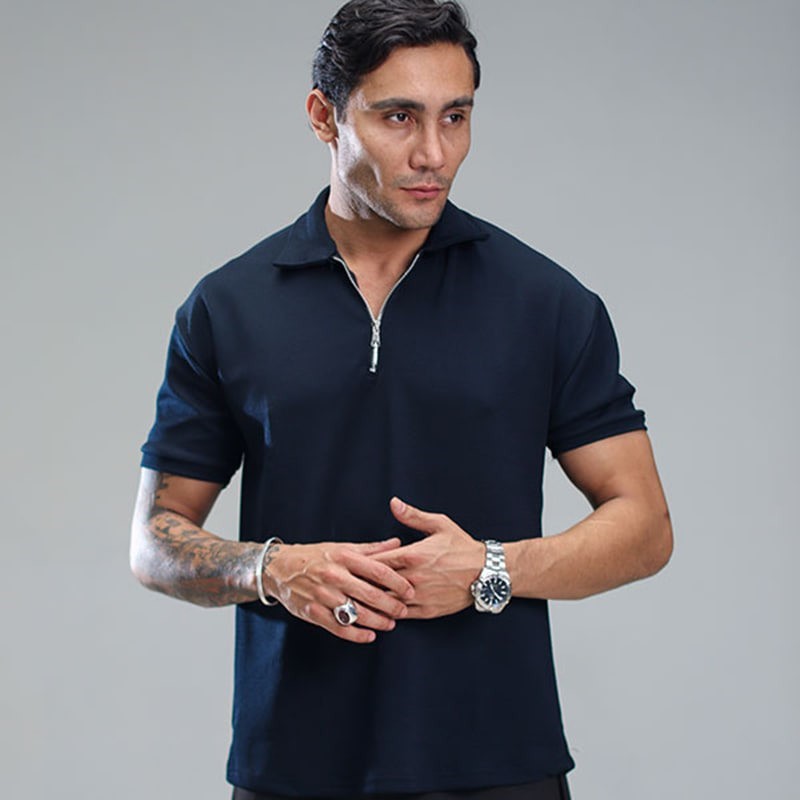 تیشرت مردانه یقه زیپ دار مدل Arban ( درچند رنگبندی )