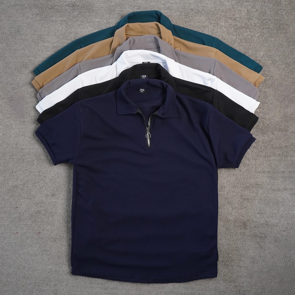 تیشرت مردانه یقه زیپ دار مدل Arban ( درچند رنگبندی )